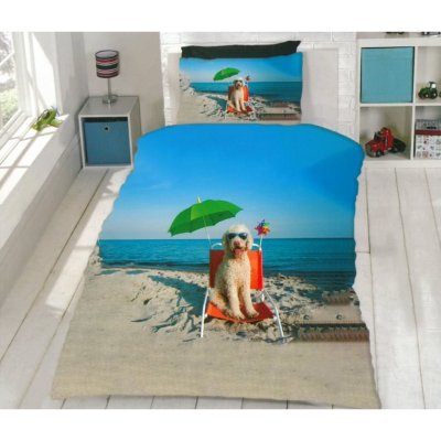 Multani 3D povlečení pes na plazi 140x200 70x90 – Zboží Mobilmania