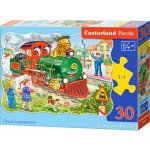 Castorland Zelená lokomotíva 30 dílků – Sleviste.cz