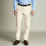 Charles Tyrwhitt Ultimate Non-Iron Chinos Ivory Slim fit – Zboží Dáma