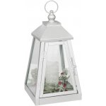 Atmosphera Kovová lucerna se svíčkou LED, 32 x 17 cm, bílá – Zboží Dáma