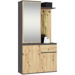 Ak furniture Předsíňová stěna Entro grafit/dub artisan – Zboží Dáma