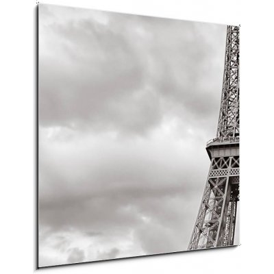 Skleněný obraz 1D - 50 x 50 cm - Eiffel tower view from Seine river square format Pohled na Eiffelovu věž z řeky Seiny ve čtvercovém formátu – Zboží Mobilmania