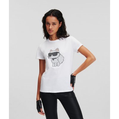 KARL LAGERFELD IKONIK 2.0 CHOUPETTE RS TEE bílá – Zboží Mobilmania