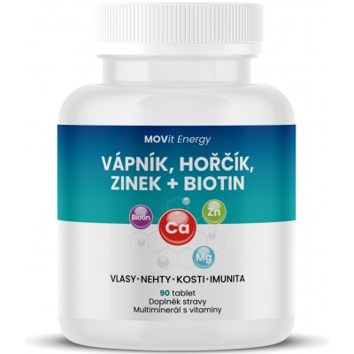 MOVit Vápník-Hořčík-Zinek + Biotin 90 tablet – Hledejceny.cz