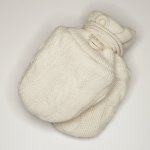 Lorita Zimní dvouvrstvé Merino kojenecké rukavice s tkaničkou bezpalcové ecru