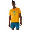 Pánské sportovní tričko Asics T-Shirt ASICS Fujitrail Logo SS Top Tee Žlutá