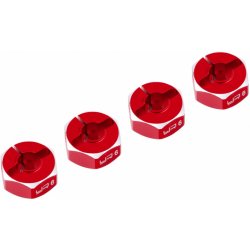 Yeah Racing Hliníkové HEX unašeče kola 12x6mm 4ks červený