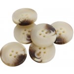 Pro Háčkování Knoflík kulatý plast 25 mm, slonová kost mramorový – Zboží Dáma