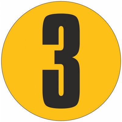 Podlahové číslo - 3 podlahové samolepky průměr 200 mm – Zboží Dáma