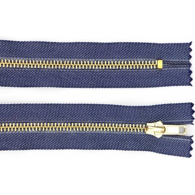Kovový zip nedělitelný 8 cm, Ø 6 mm světle modrý jeans – Zboží Mobilmania
