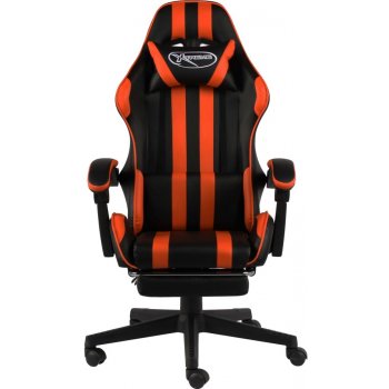 VidaXL Herní židle s podnožkou černo-oranžová umělá kůže od 3 692 Kč -  Heureka.cz
