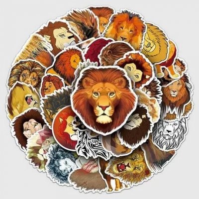 Set 50 samolepek lev – Zboží Živě