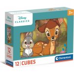 CLEMENTONI Obrázkové kostky Disney klasické pohádky, 12 kostek – Hledejceny.cz