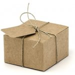 PartyDeco PartyDeco Krabičky na dárky se štítky - hnědé 10 ks – Zboží Dáma