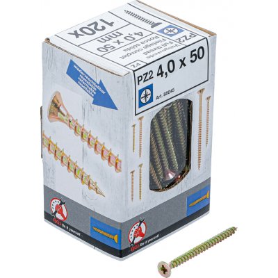 BGS Diy BGS 88045, Víceúčelové šrouby | křížové PZ2 | 4,0 x 50 mm | 120 ks – Hledejceny.cz