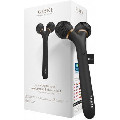 Geske Sonický vibrační masážní přístroj na obličej 4v1 (Sonic Facial Roller) Grey – Hledejceny.cz