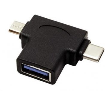 PremiumCord Adaptér USB-A na USB-C + micro USB-B, kur31-12