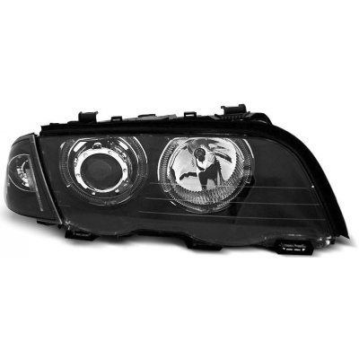 TUNING-TEC, Přední světla, BMW 3, E46, 1998-2001, S/T ANGEL EYES LED BLACK – Zboží Mobilmania