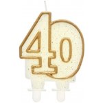 Godan Dortová svíčka číslo 40 zlatá – Zboží Mobilmania