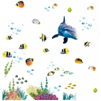 Crearreda Samolepicí dekorace WA M Fishes 54253 Rybičky 2 archy 31x31 cm – Zbozi.Blesk.cz