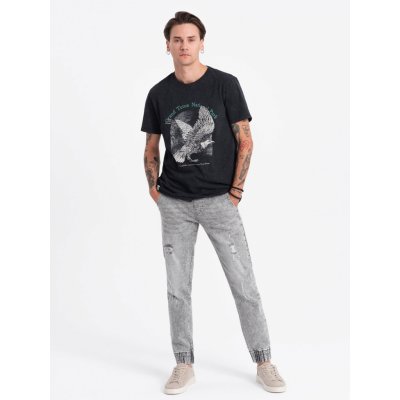Ombre pánské džíny OM-PADJ-0150 LIGHT GREY – Hledejceny.cz