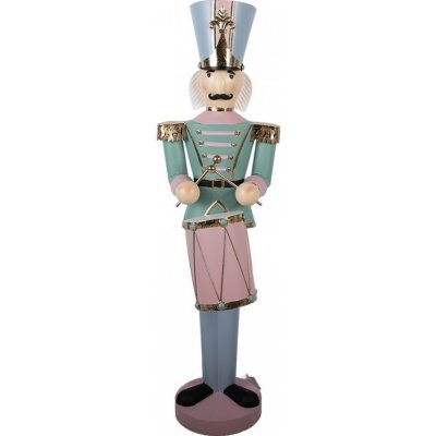 Kovová dekorace Louskáček Nutcracker s bubínkem - 37*40*129 cm - Clayre & Eef – Hledejceny.cz