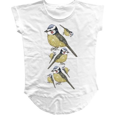 Tričko s potiskem Sýkorky dámské Bílá – Sleviste.cz