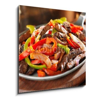Obraz 1D - 50 x 50 cm - mexican food - beef fajitas and bell peppers mexické jídlo