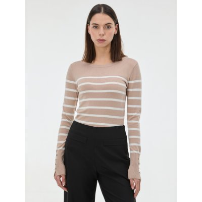 ORSAY Béžový dámský pruhovaný svetr – Sleviste.cz
