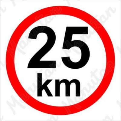 Omezení rychlosti 25 km/h, samolepka 105 x 105 x 0,1 mm – Zbozi.Blesk.cz