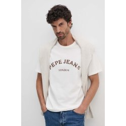 Pepe Jeans bavlněné tričko ANWEN B béžová s potiskem PM509711