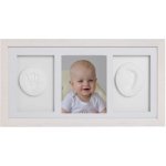Tiny Memories Sada na otisky nožiček či ručiček, trojrámek - dárková sada pro miminko - bílá – Sleviste.cz