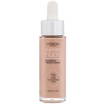 L’Oréal Paris True Match Nude Plumping Tinted Serum sérum pro sjednocení barevného tónu pleti 1-2 Rosy Light 30 ml – Hledejceny.cz