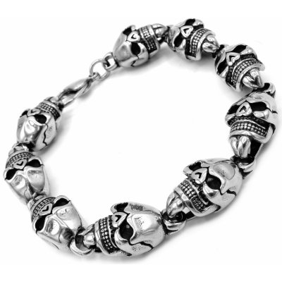 Steel Jewelry náramek lebky z chirurgické oceli NR090168