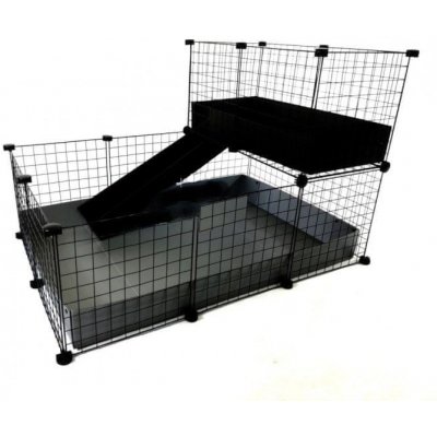 C&C Podlahová modulární klec pro morče králíka ježka 110 x 75 cm stříbrno-šedá