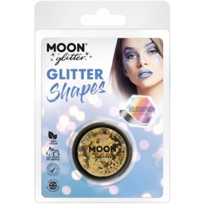 Smiffys třpytky Glitter Shapes holografické zlaté – Zboží Mobilmania