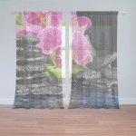Sablio Záclony Orchidej na kamenech: 2ks 150x250cm – Hledejceny.cz