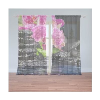 Sablio Záclony Orchidej na kamenech: 2ks 150x250cm – Hledejceny.cz