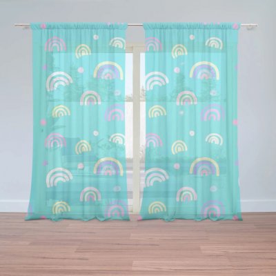 Sablio Záclony Barevné duhy: 2ks 150x250cm – Hledejceny.cz