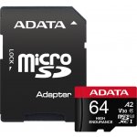 Adata MicroSDXC karta 64GB High Endurance AUSDX64GUI3V30SHA2-RA1 – Zboží Živě