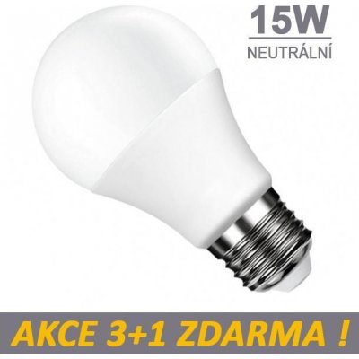 LUMAX LED žárovka 15W 15xSMD2835 1200lm E27 Neutrální bílá, 3+1 Zdarma – Hledejceny.cz