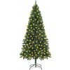 Vánoční stromek vidaXL Umělý vánoční stromek s LED a šiškami zelený 210 cm