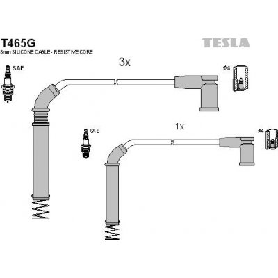 Sada kabelů pro zapalování TESLA T465G