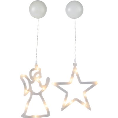 Nipeko Závěsná vánoční hvězda + anděl 2x8LED 809-11 – Hledejceny.cz