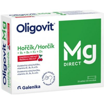 Oligovit Mg DIRECT Hořčík + B1 + B6 + K2 + D3 20 sáčků – Hledejceny.cz