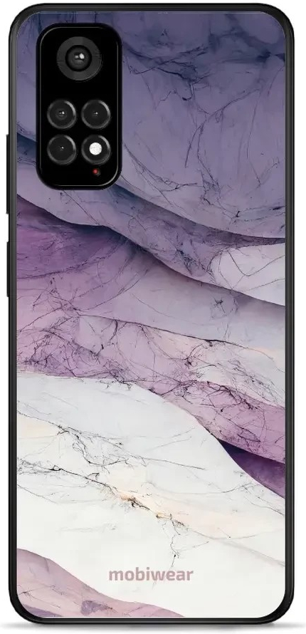 Pouzdro Mobiwear Glossy Xiaomi Redmi Note 11 - G028G - Bílý a fialový mramor