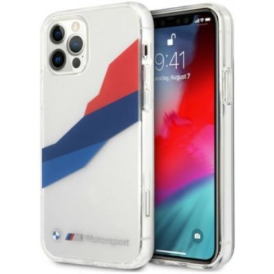 Pouzdro BMW iPhone 12 Pro Max transparent Motorsport Tricolor – Sleviste.cz