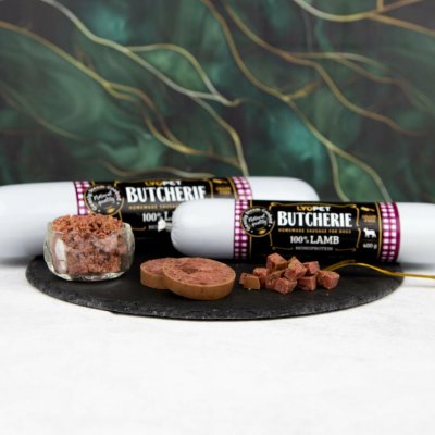 Lyopet Butcherie Lamb sausage 400 g – Zboží Mobilmania