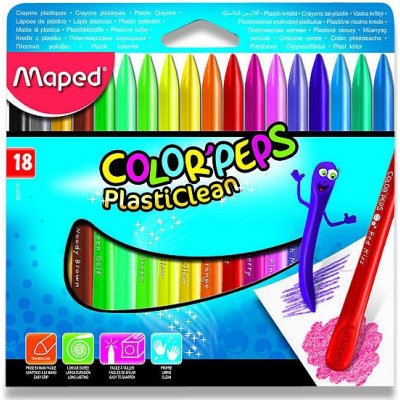 Maped Plastové pastely ColorPeps Plasticlean 18 barev – Zboží Mobilmania