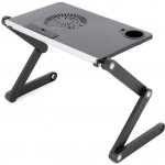 ﻿Notebookový stolek s USB větrákem - stříbrnočerný – Zboží Živě